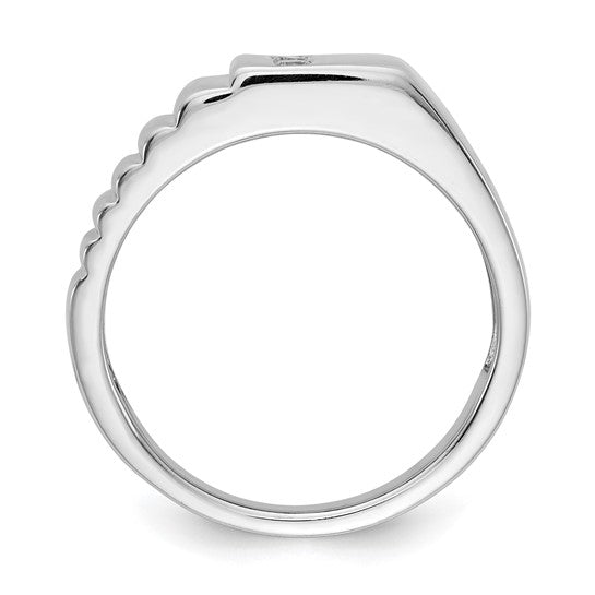 14kt White Gold Diamond Mens Ring
