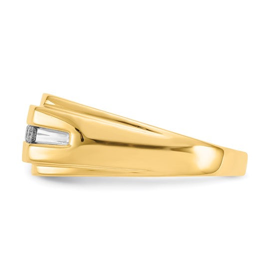 14kt Yellow Gold Diamond 6-stone Mens Ring