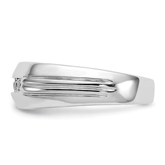 14kt White Gold Diamond 5-stone Mens Ring