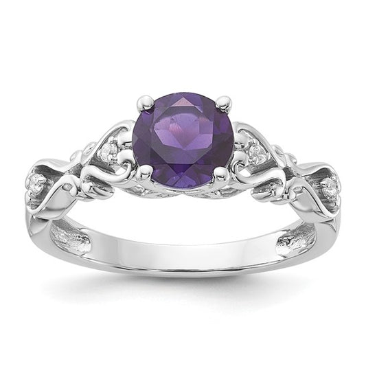 14kt White Gold Polished Peridot and Diamond Ring Polished Peridot and Diamond Ring