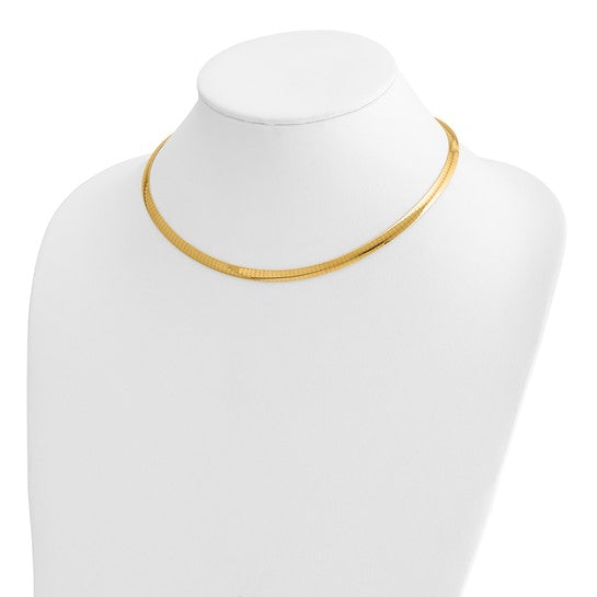 14kt Two-tone Lt Reversible 5mm Omega w/extender Necklace