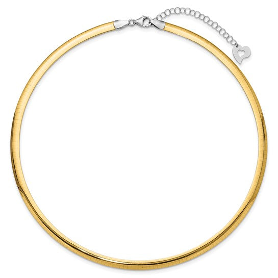 14kt Two-tone Lt Reversible 5mm Omega w/extender Necklace