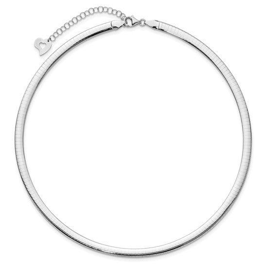 14kt Two-tone Lt Reversible 5mm Omega w/extender Necklace