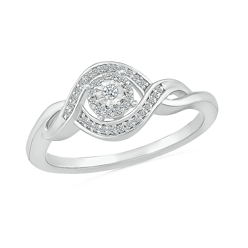 14K White  Gold 0.10 ctw Diamond Promise Ring