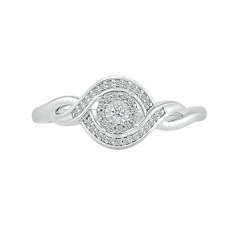 14K White  Gold 0.10 ctw Diamond Promise Ring