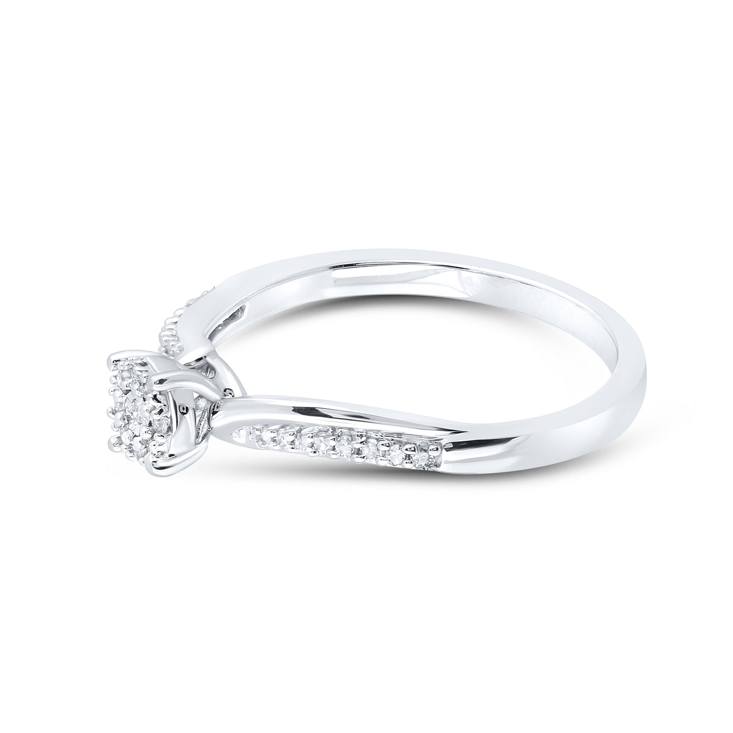 14kt White Gold 0.10 CTW Natural Diamond Promise Ring