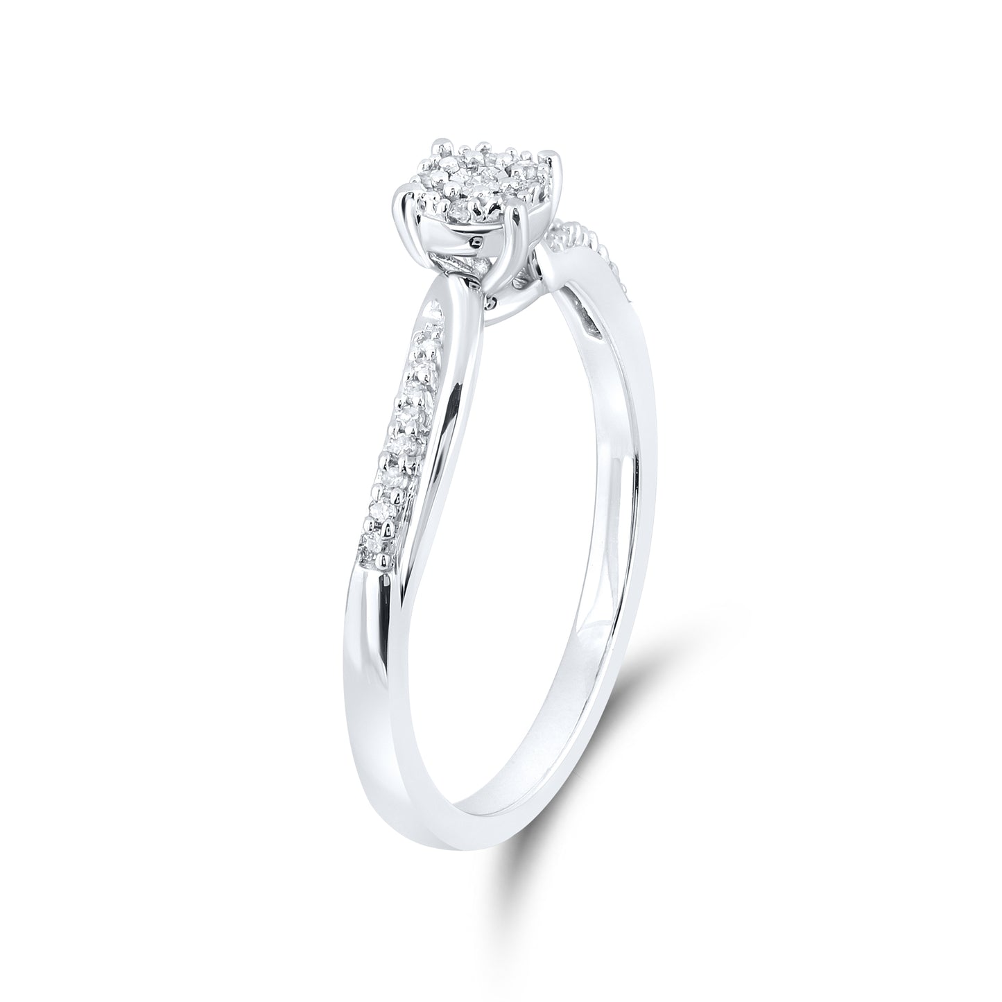 14kt White Gold 0.10 CTW Natural Diamond Promise Ring