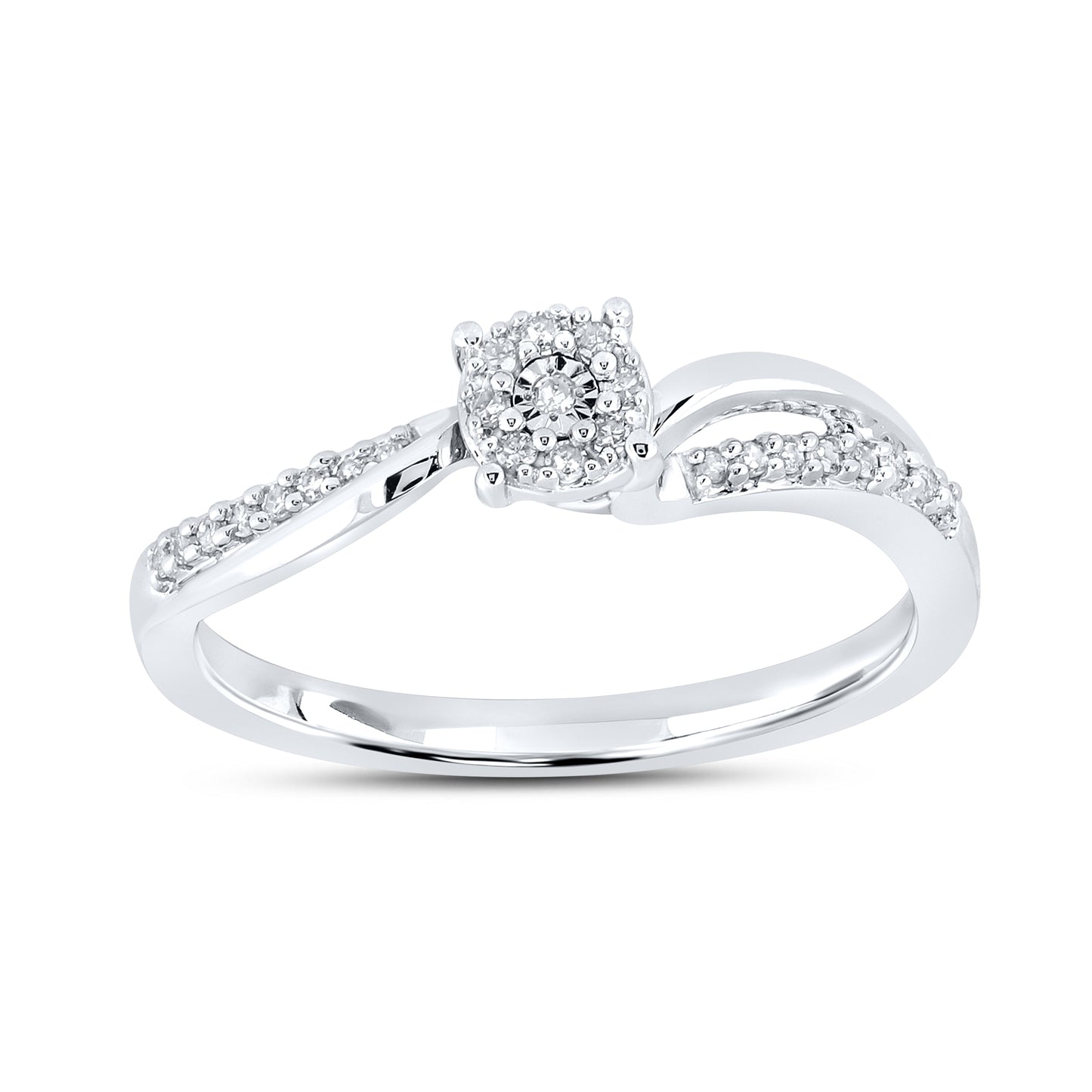 14kt White Gold 0.10 CTW Natural Diamond Promise Ring