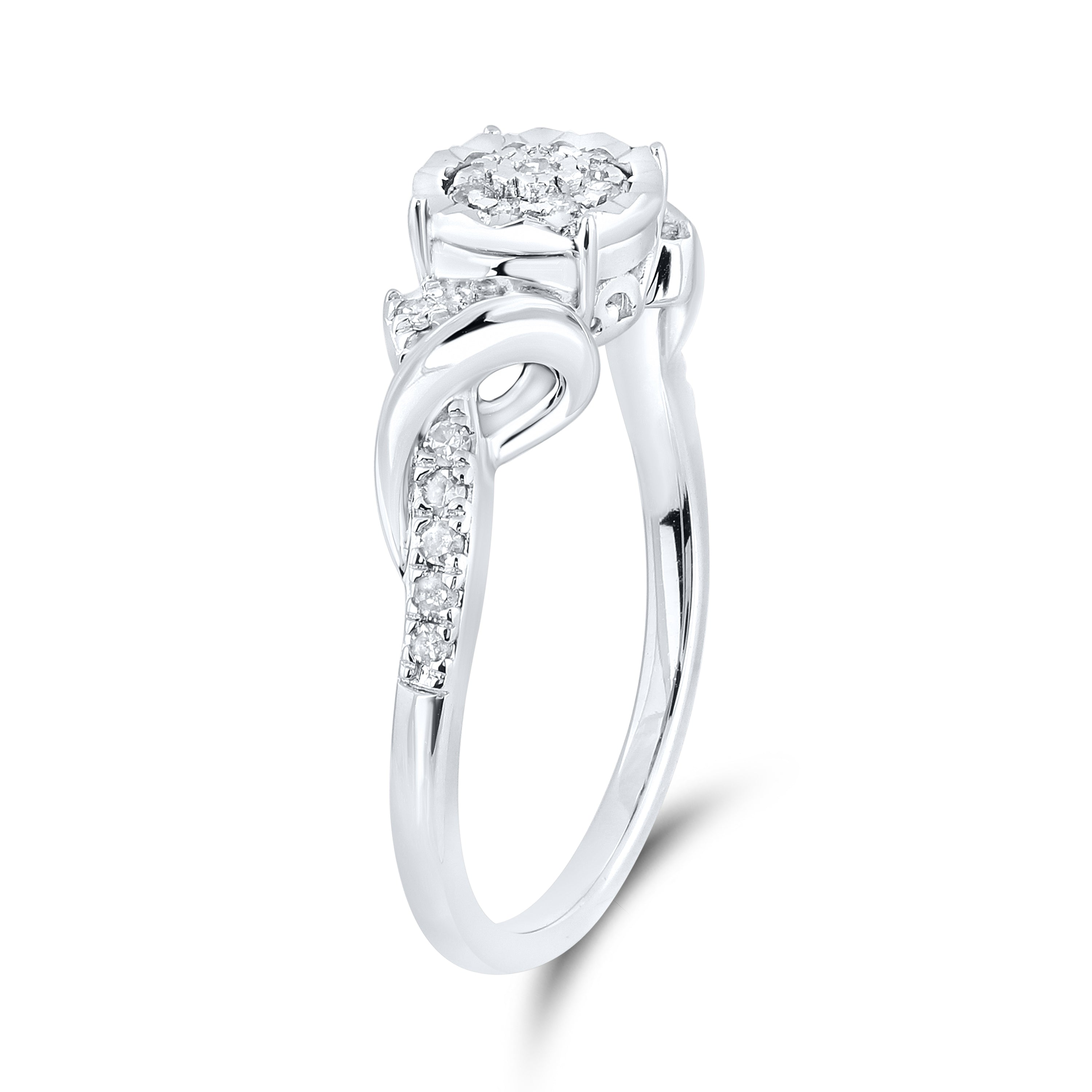 14kt White Gold 0.16 CTW Natural Diamond Promise Ring