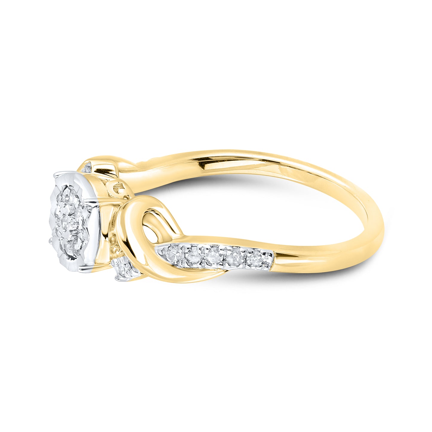 14kt Yellow Gold 0.16 CTW Natural Diamond Promise Ring