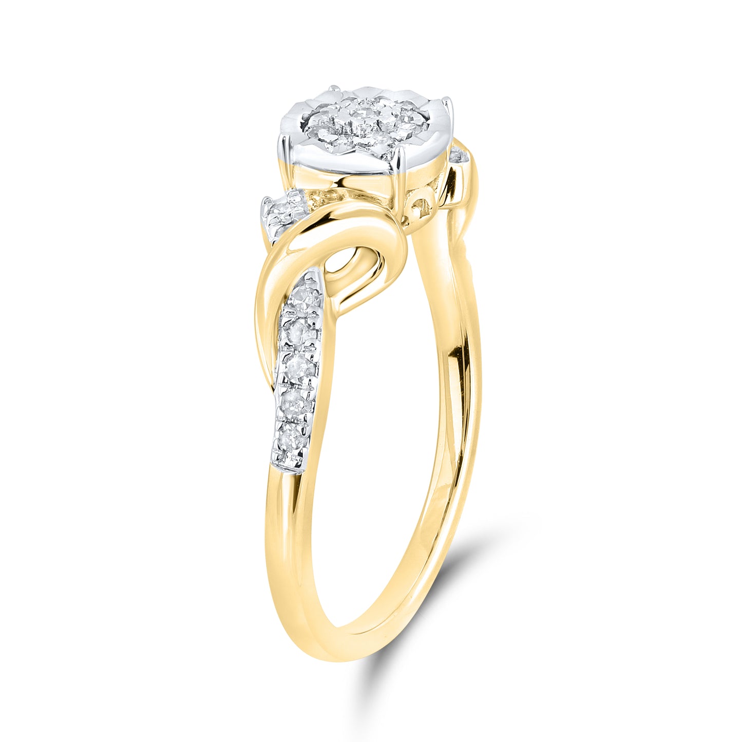 14kt Yellow Gold 0.16 CTW Natural Diamond Promise Ring