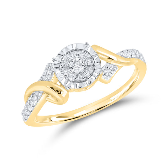 14kt Yellow Gold 0.16 CTW Natural Diamond Promise Ring