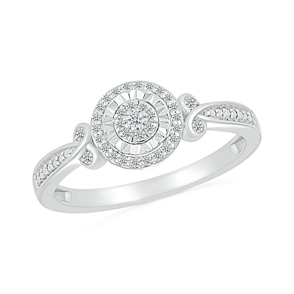 14K White Gold 0.12 ctw Diamond Promise Ring