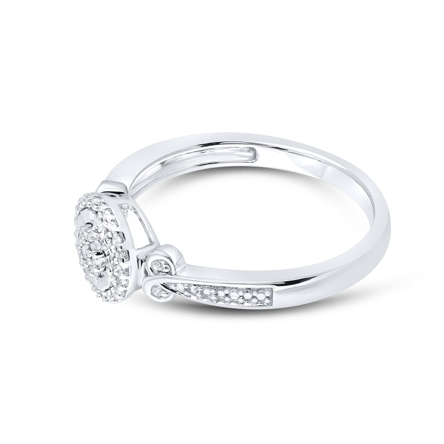 14K White Gold 0.12 ctw Diamond Promise Ring