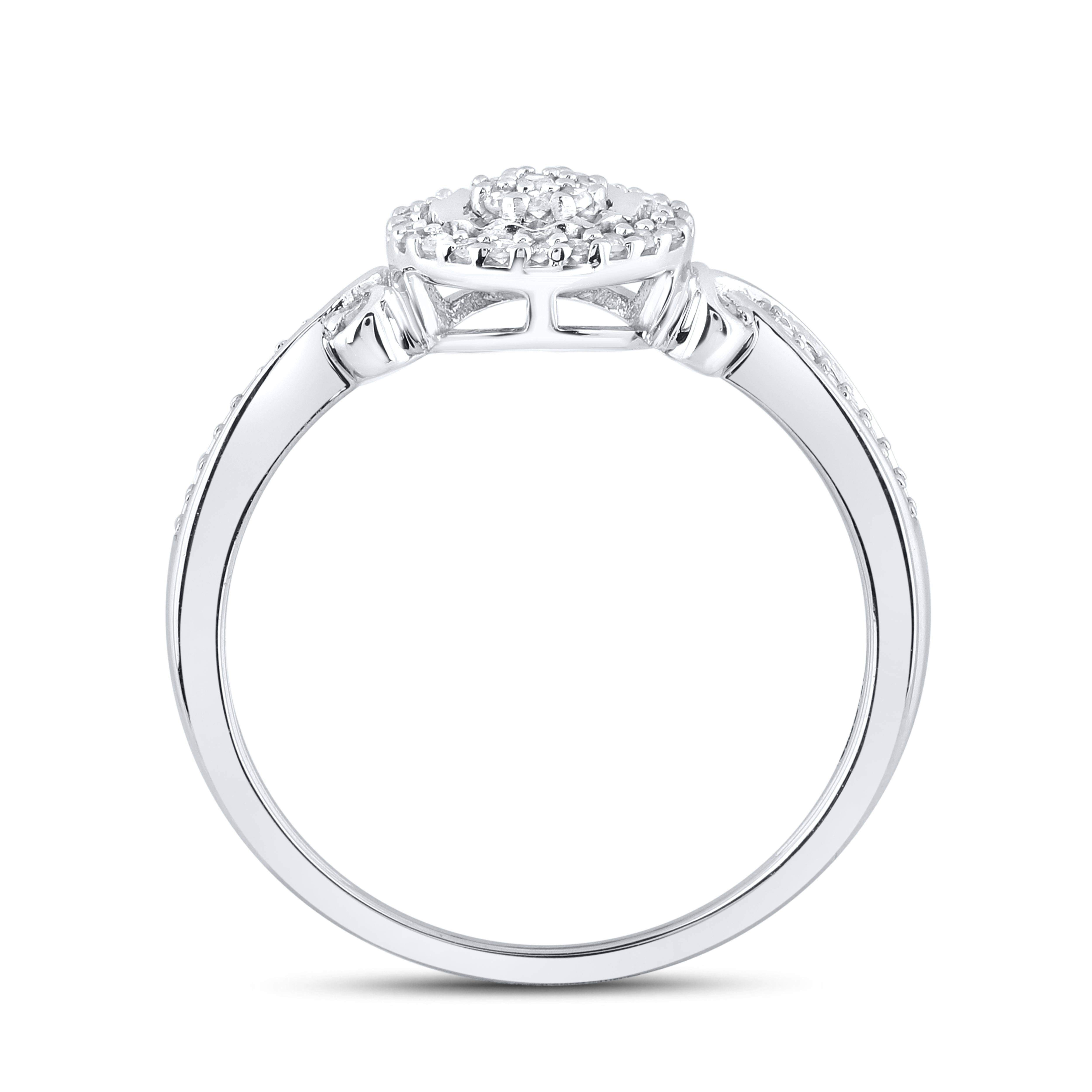 14K White Gold 0.12 ctw Diamond Promise Ring