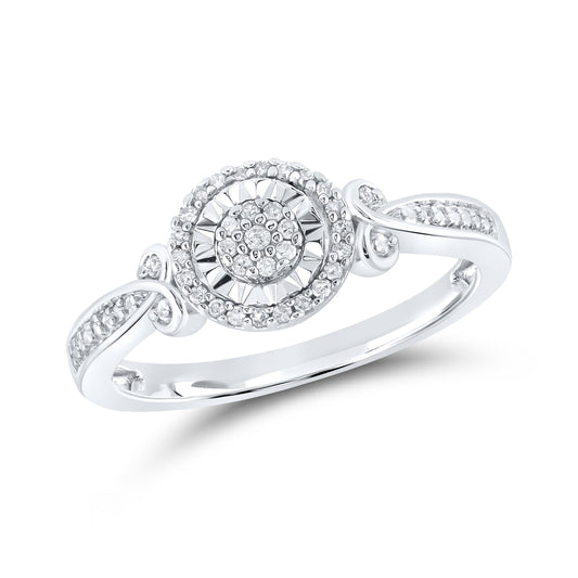 14K White Gold 0.12 ctw Diamond Promise Ring