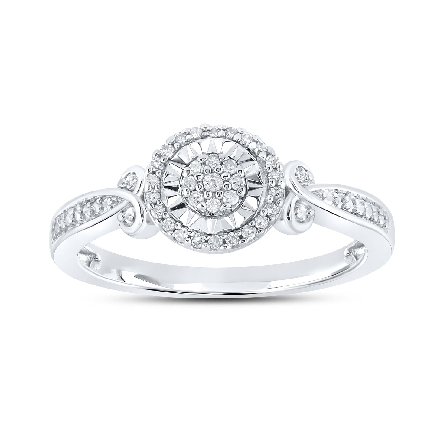 14K White Gold 0.12 ctw Diamond Promise Ring