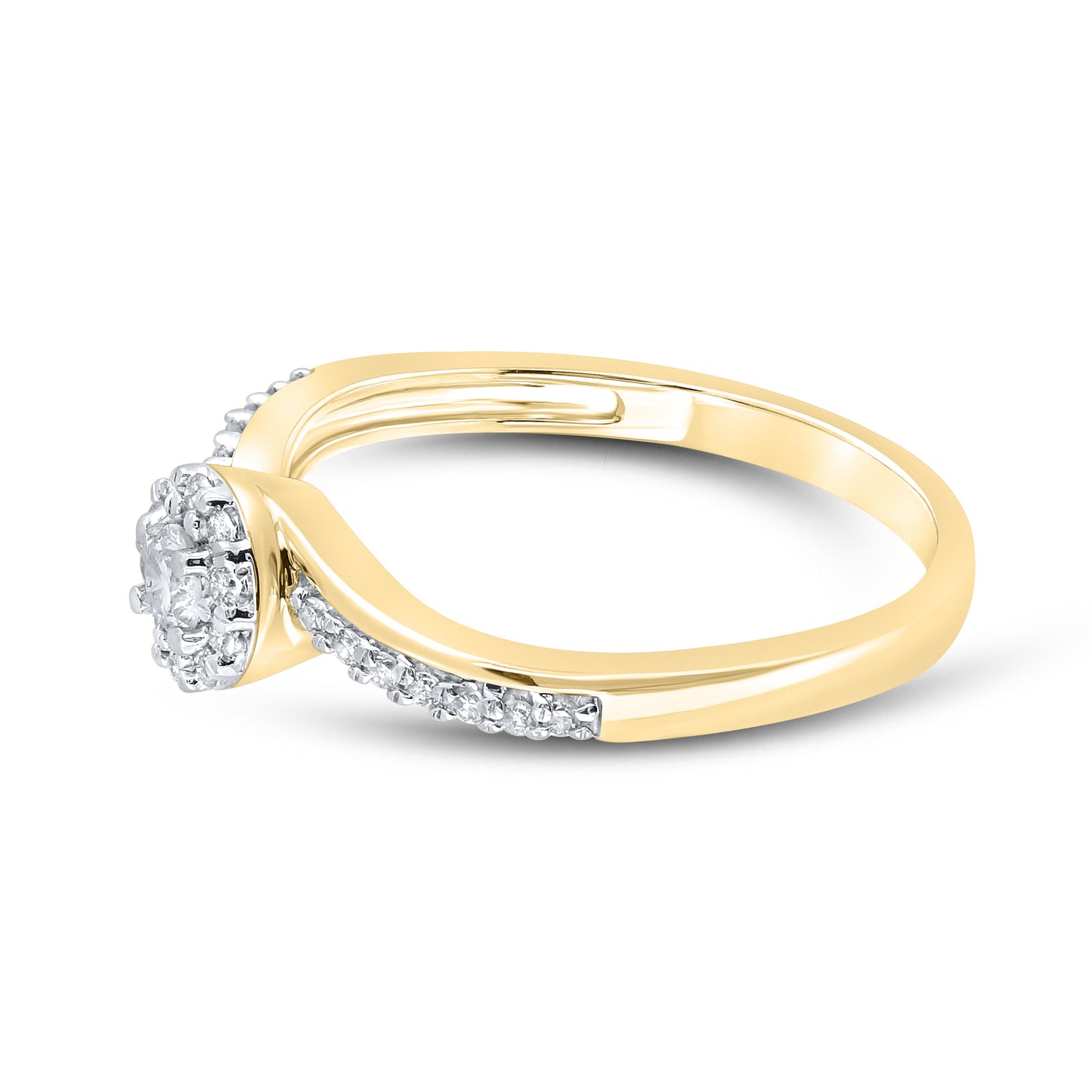 14K Yellow Gold 0.25 ctw Diamond Promise Ring