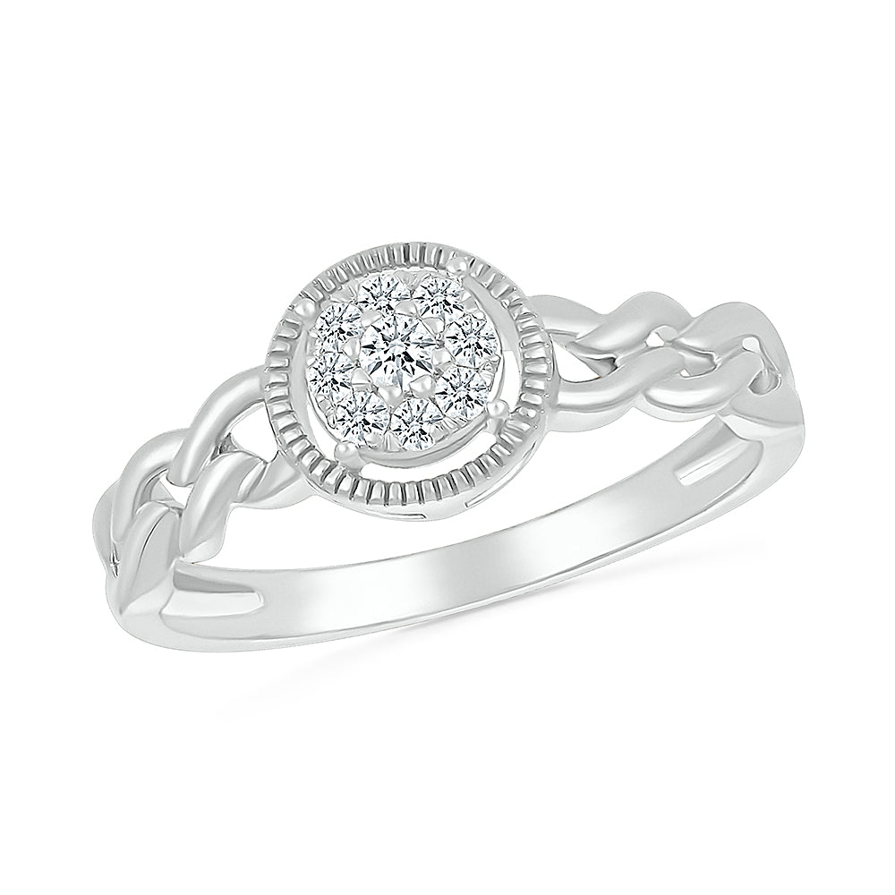 14K White Gold 0.12 ctw Diamond Promise Ring