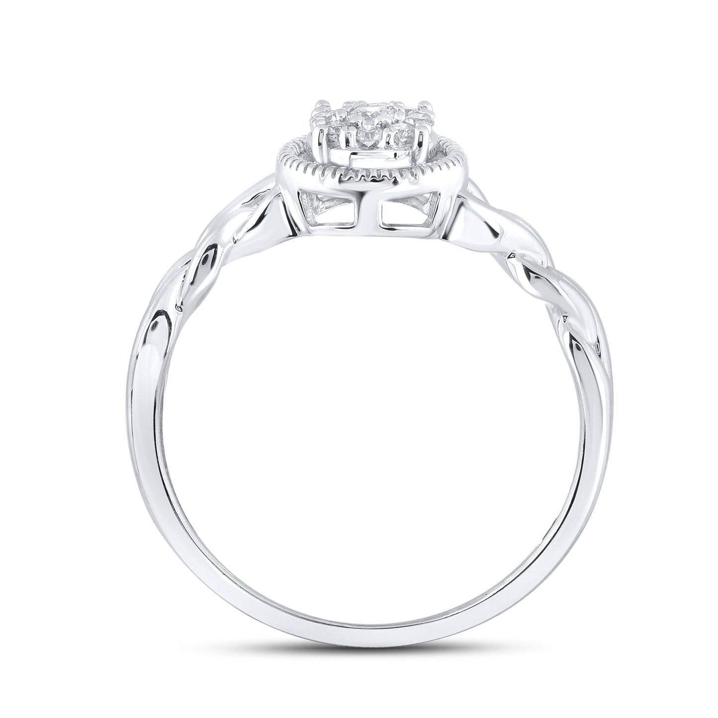 14K White Gold 0.12 ctw Diamond Promise Ring