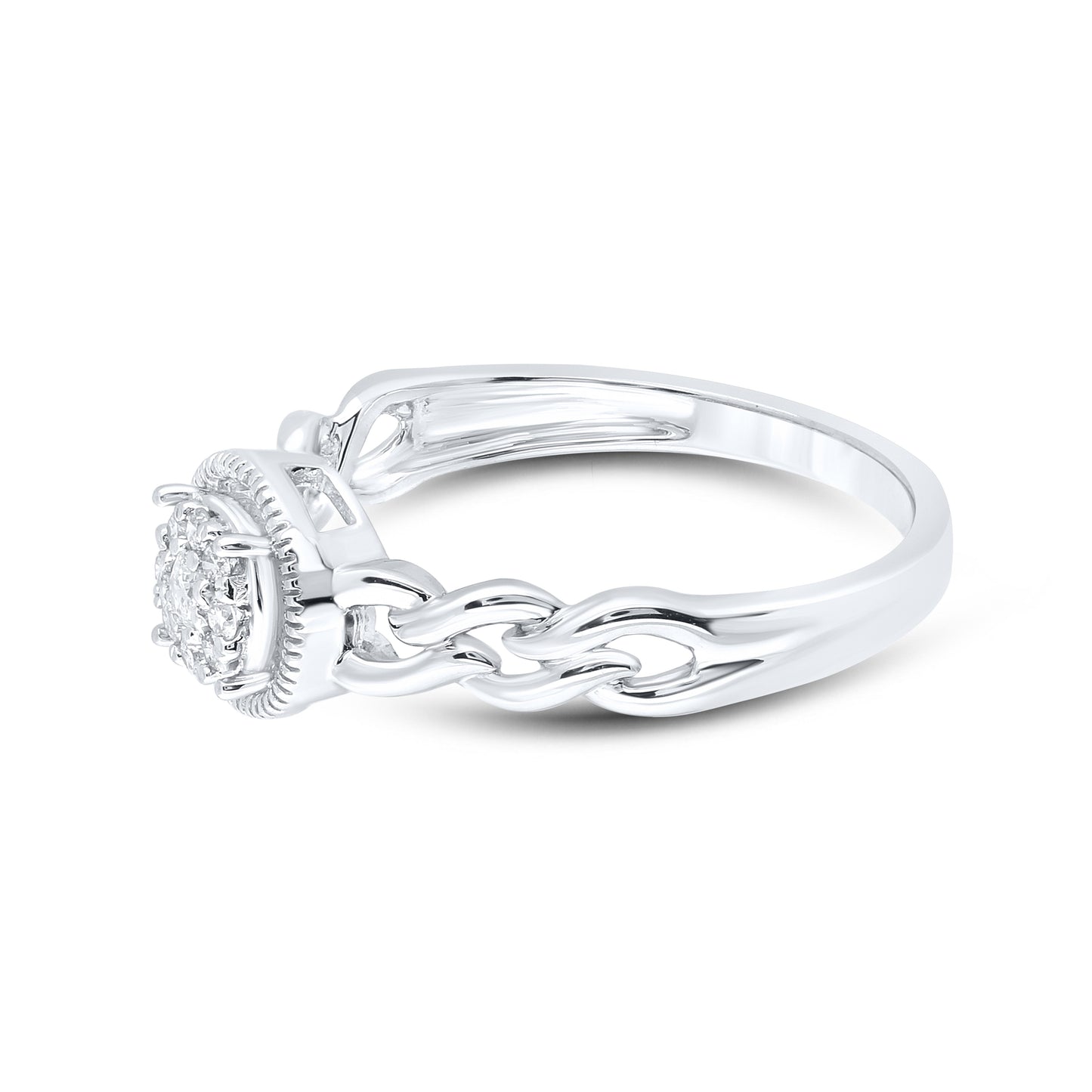 14K White Gold 0.12 ctw Diamond Promise Ring