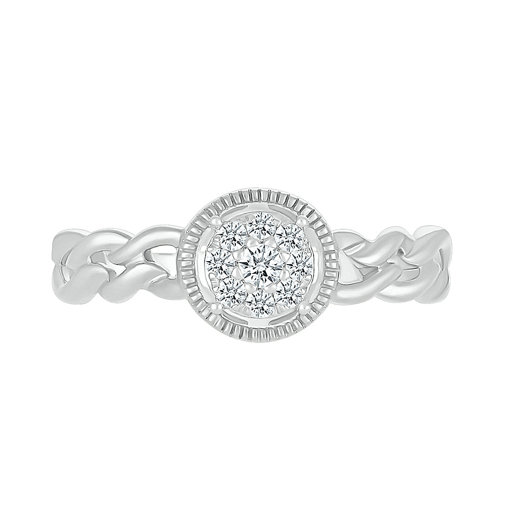 14K White Gold 0.12 ctw Diamond Promise Ring