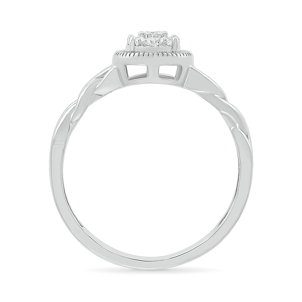 14K White Gold 0.12 ctw Diamond Promise Ring