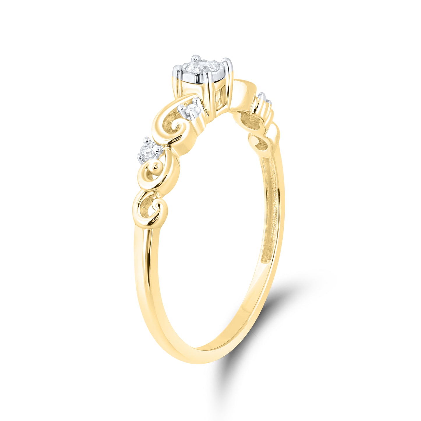 14kt Yellow Gold 0.08 CTW Natural Diamond Promise Ring