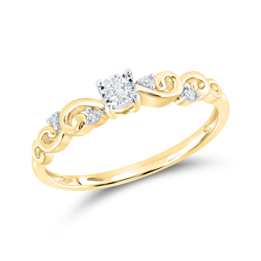 14kt Yellow Gold 0.08 CTW Natural Diamond Promise Ring