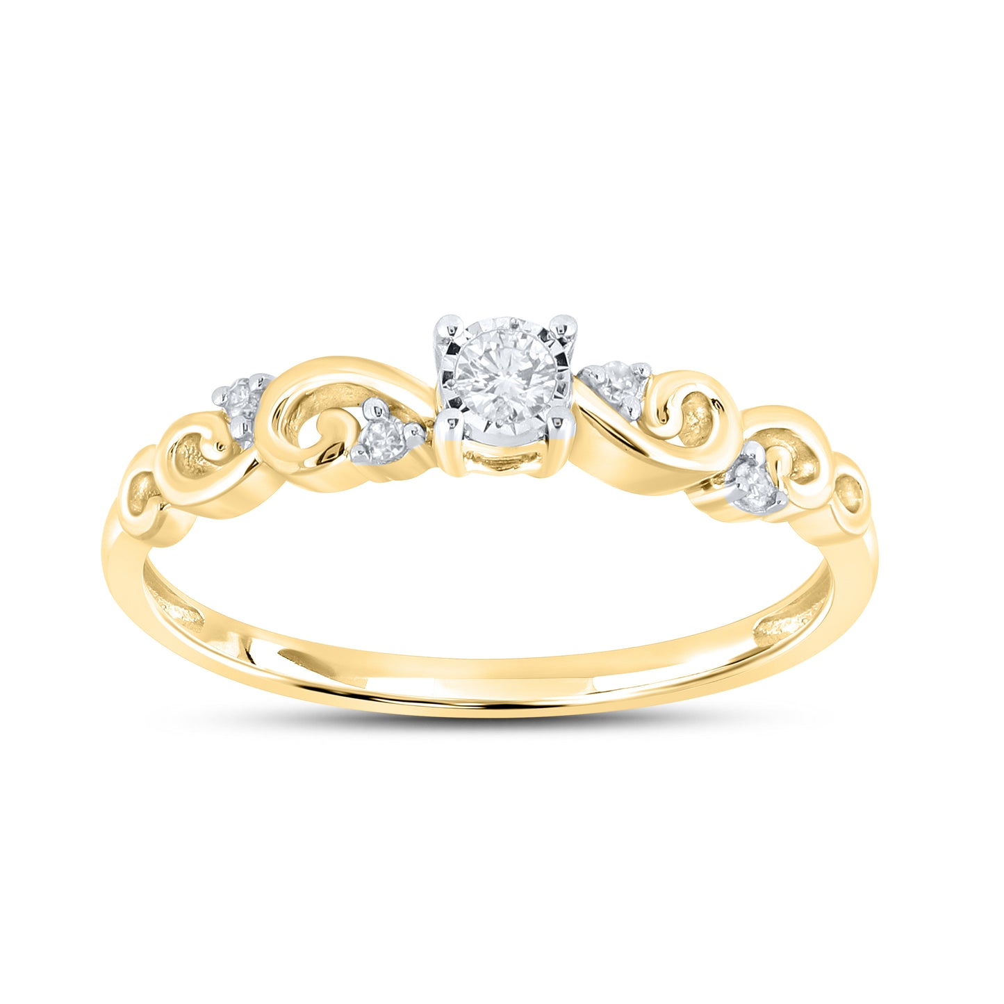 14kt Yellow Gold 0.08 CTW Natural Diamond Promise Ring