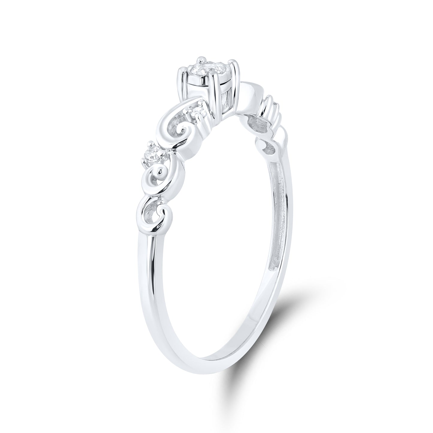 14kt White Gold 0.08 CTW Natural Diamond Promise Ring