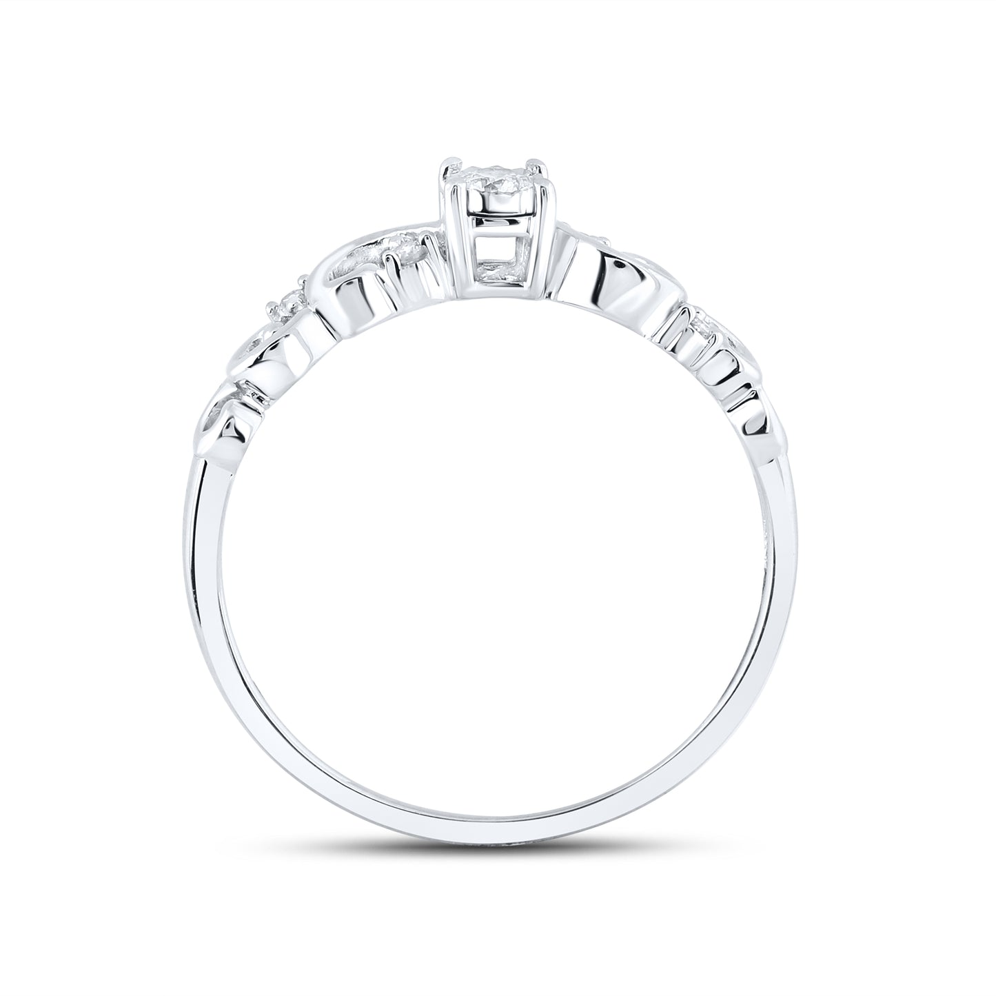 14kt White Gold 0.08 CTW Natural Diamond Promise Ring