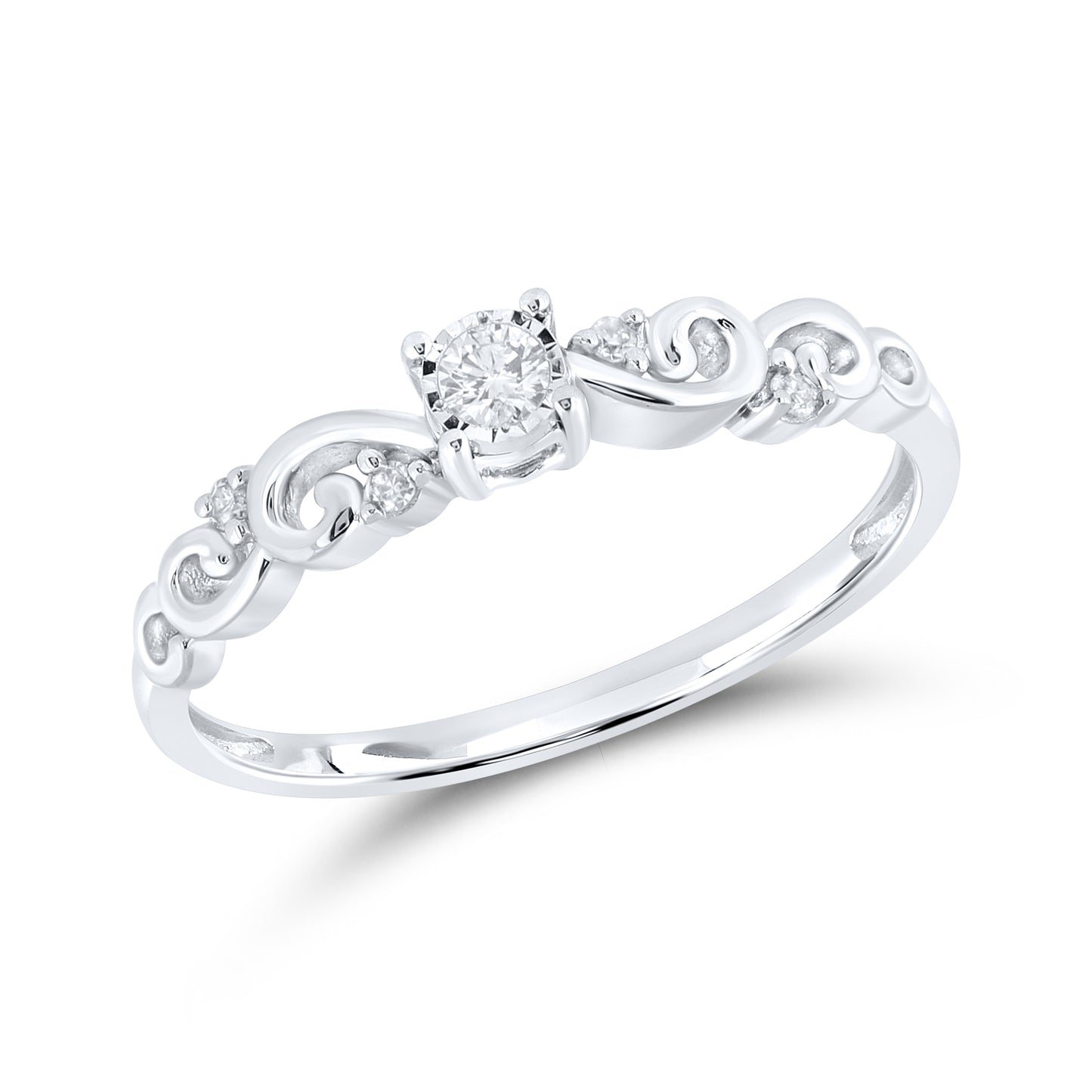 14kt White Gold 0.08 CTW Natural Diamond Promise Ring