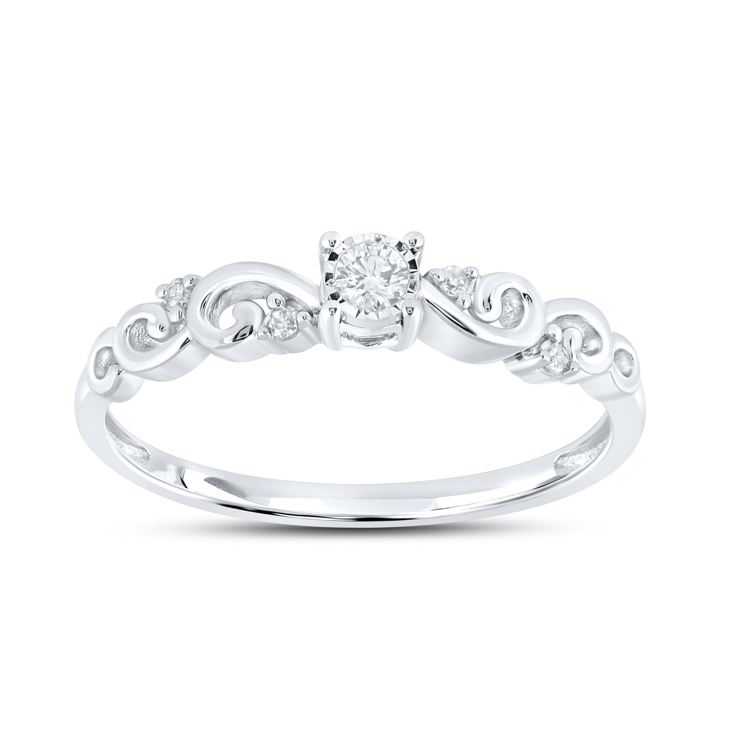 14kt White Gold 0.08 CTW Natural Diamond Promise Ring