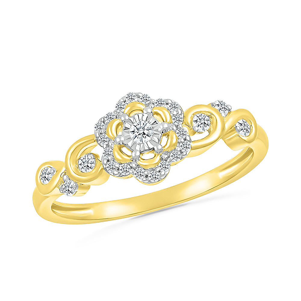 14K Yellow Gold 0.16 CTW Diamond Promise Ring