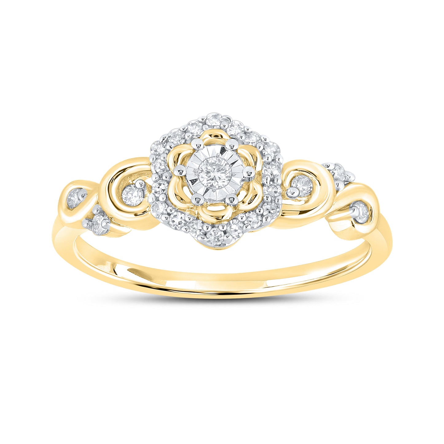 14K Yellow Gold 0.16 CTW Diamond Promise Ring