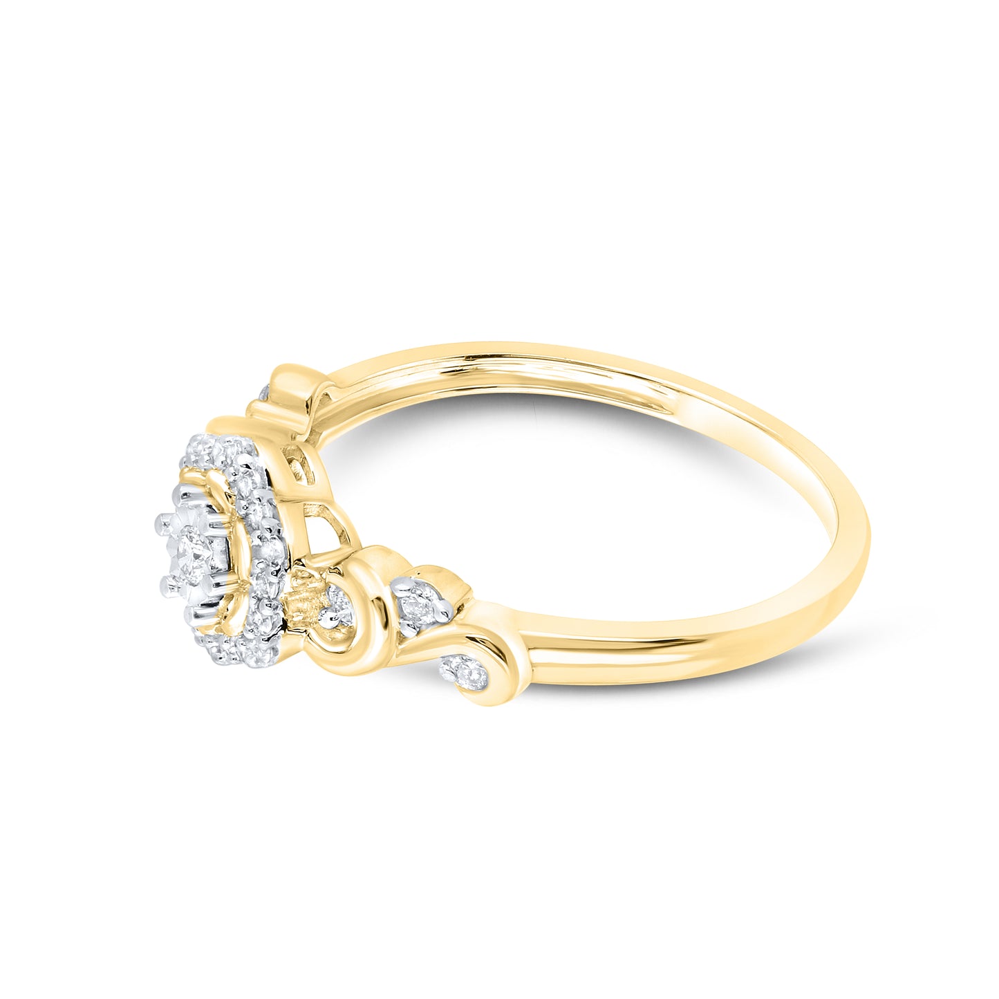 14kt Yellow Gold 0.16 CTW Natural Diamond Promise Ring