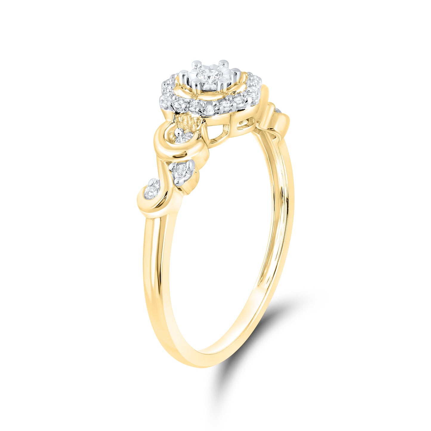 14kt Yellow Gold 0.16 CTW Natural Diamond Promise Ring