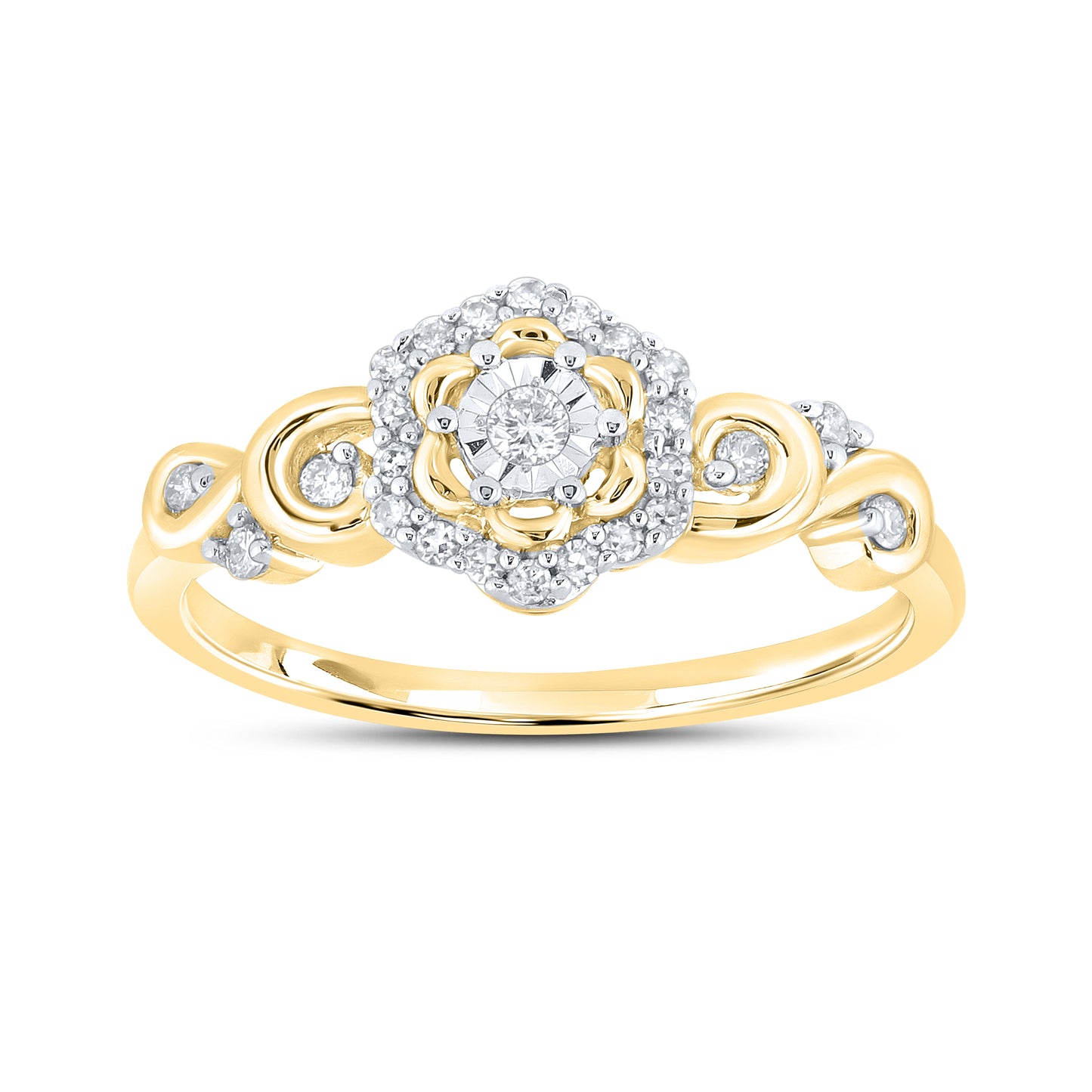 14kt Yellow Gold 0.16 CTW Natural Diamond Promise Ring