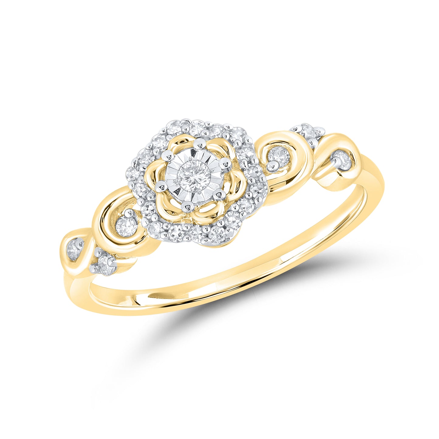 14K Yellow Gold 0.16 CTW Diamond Promise Ring