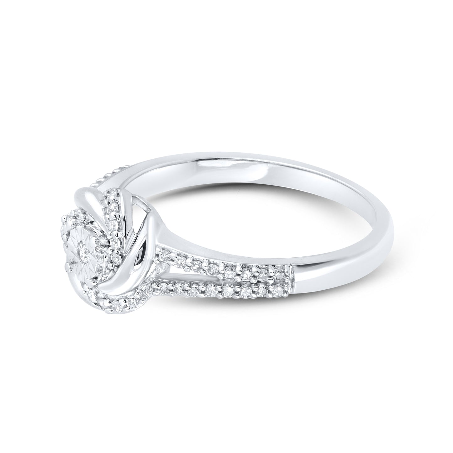 14kt White Gold 0.20 CTW Natural Diamond Heart Promise Ring