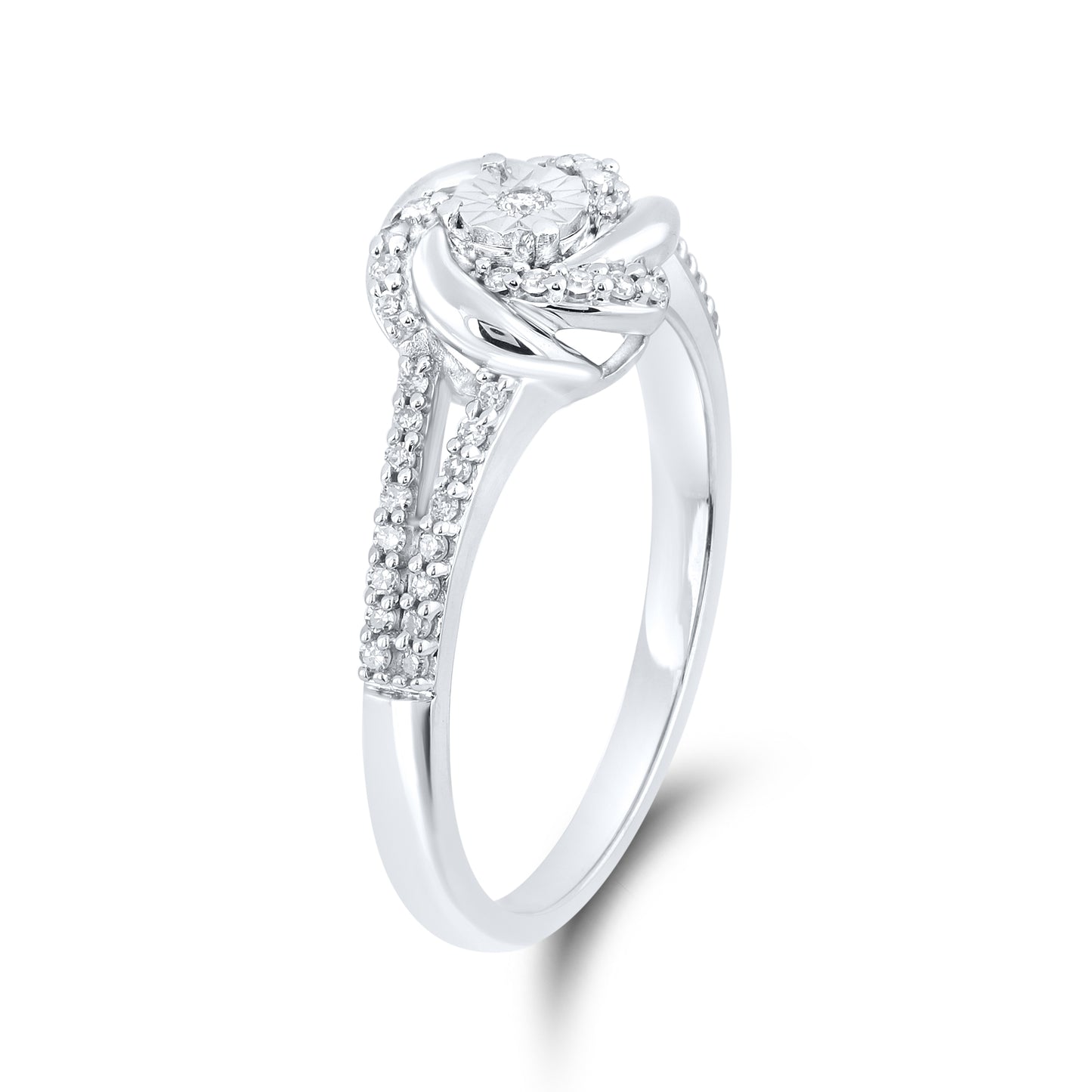 14kt White Gold 0.20 CTW Natural Diamond Heart Promise Ring