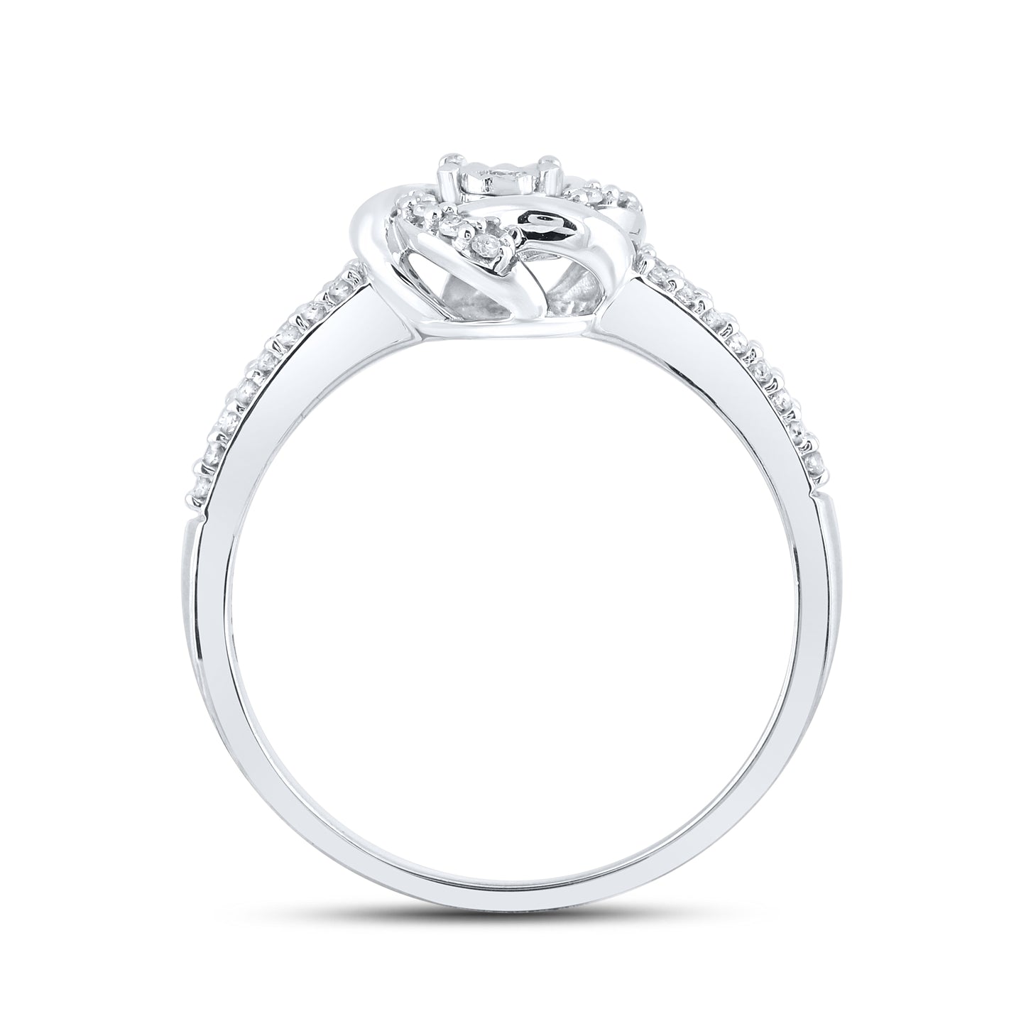 14kt White Gold 0.20 CTW Natural Diamond Heart Promise Ring