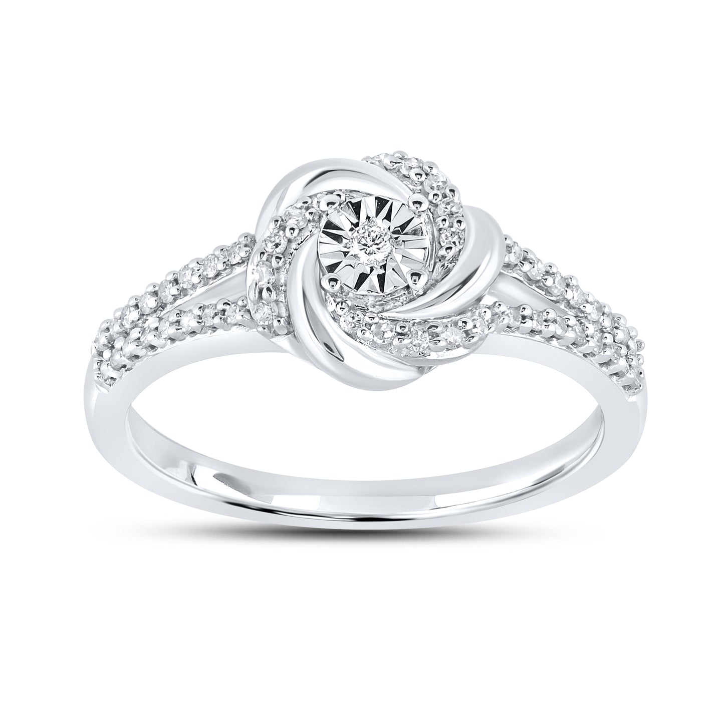 14kt White Gold 0.20 CTW Natural Diamond Heart Promise Ring