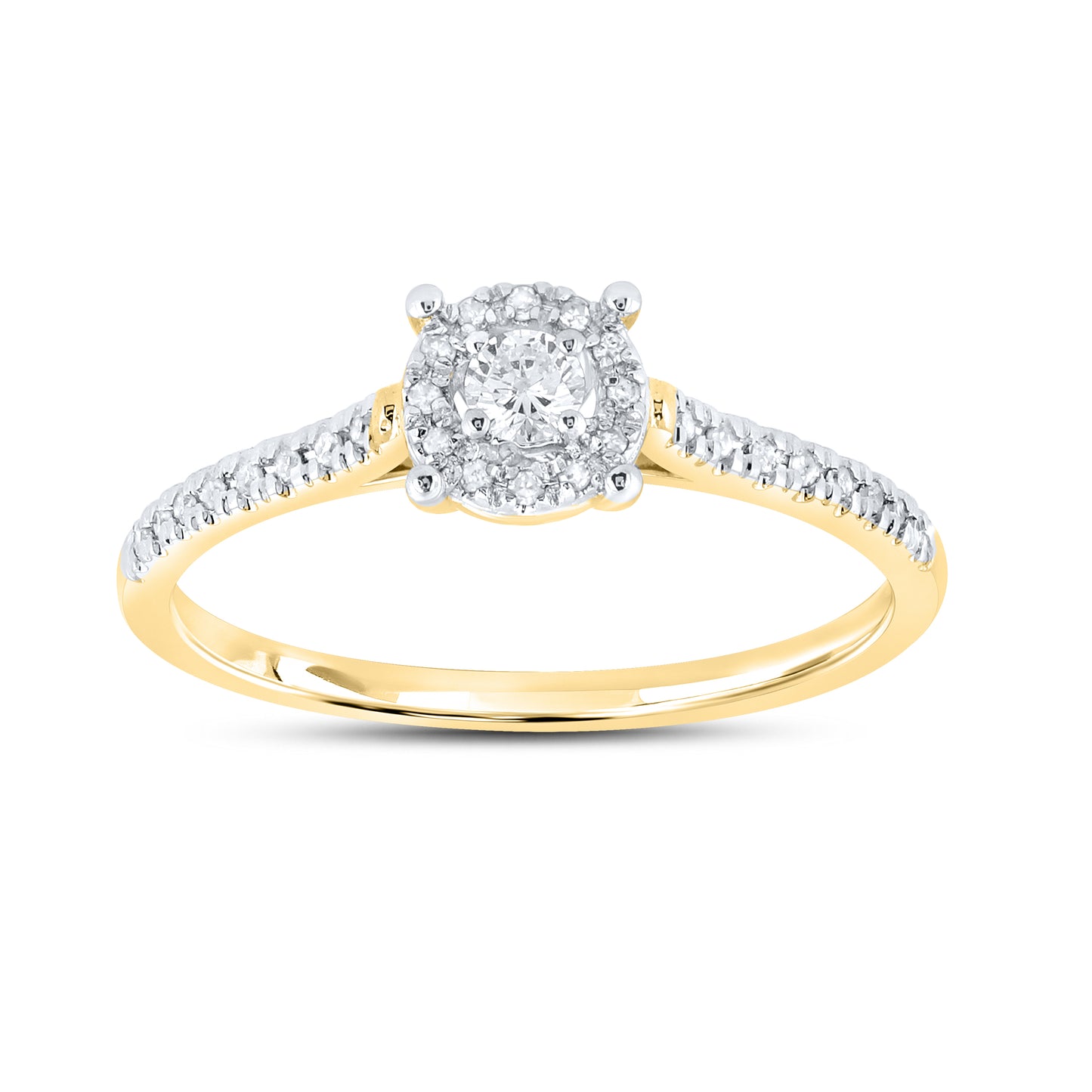 14kt Yellow Gold 0.16 CTW Natural Diamond Promise Ring