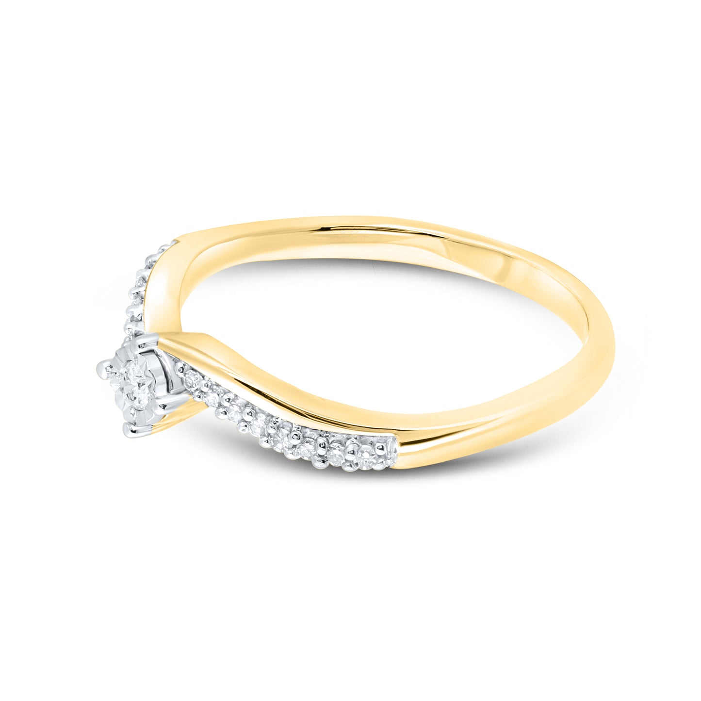 14kt Yellow Gold 0.12 CTW Natural Diamond Promise Ring