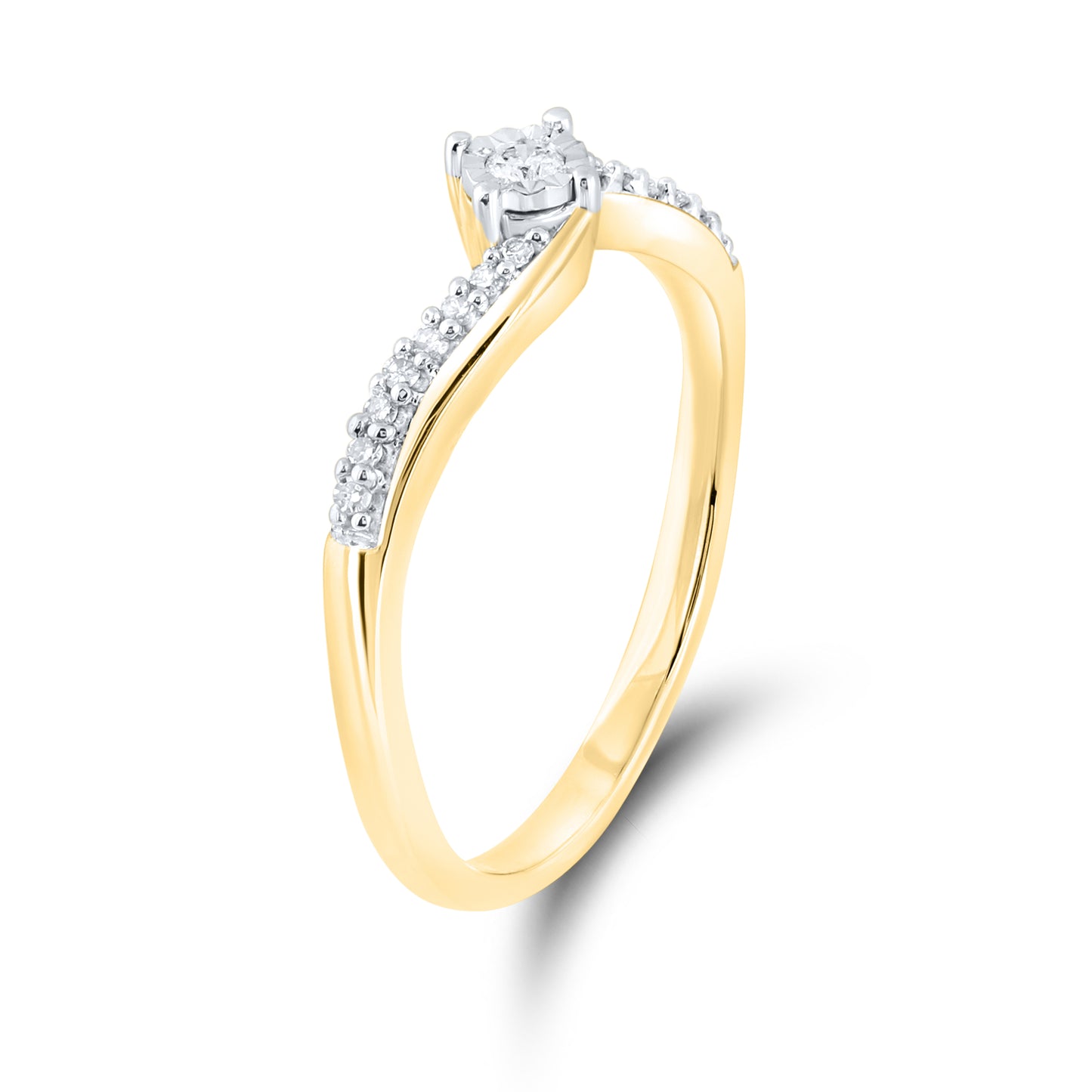 14kt Yellow Gold 0.12 CTW Natural Diamond Promise Ring