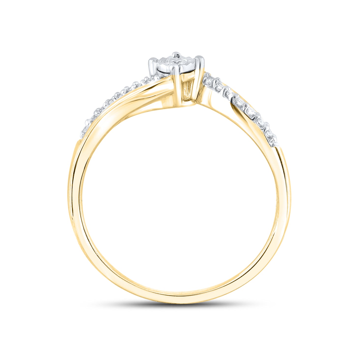 14kt Yellow Gold 0.12 CTW Natural Diamond Promise Ring