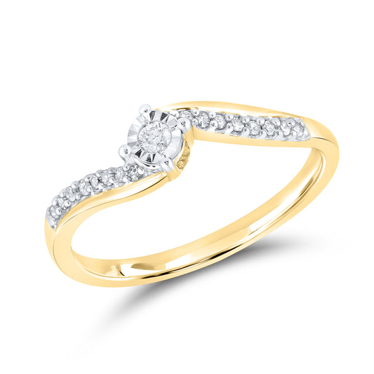 14kt Yellow Gold 0.12 CTW Natural Diamond Promise Ring