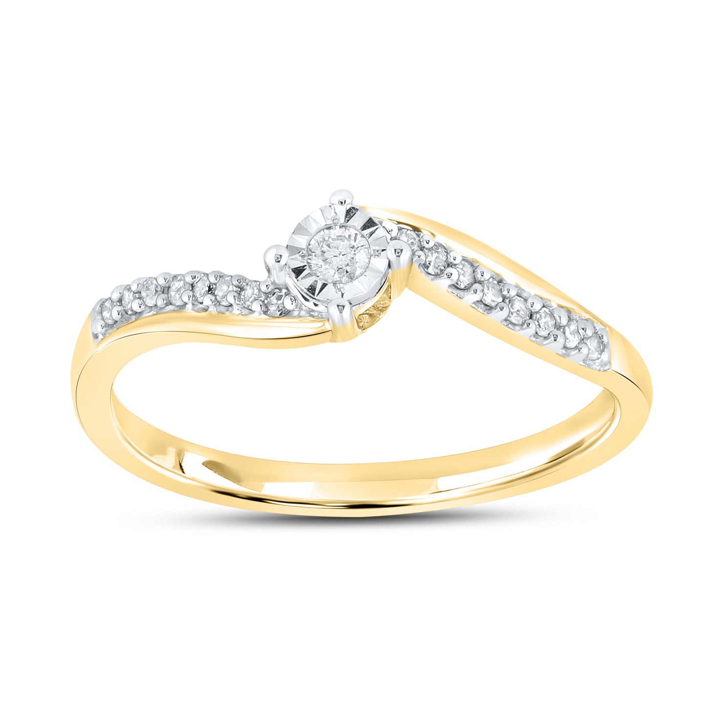 14kt Yellow Gold 0.12 CTW Natural Diamond Promise Ring